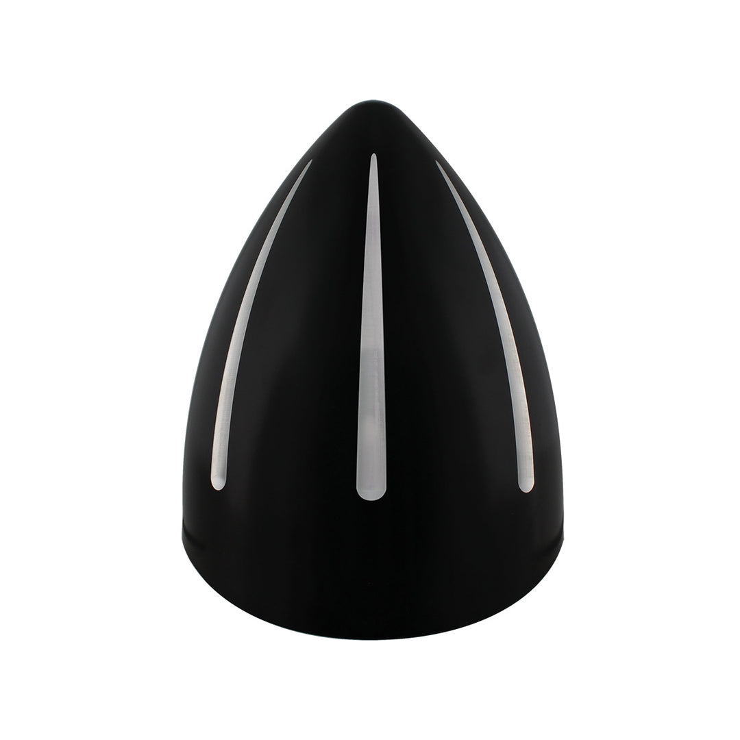 Black "Billet" Style Groove Headlight With Visor 9007 Bulb With White LED Halo Rim