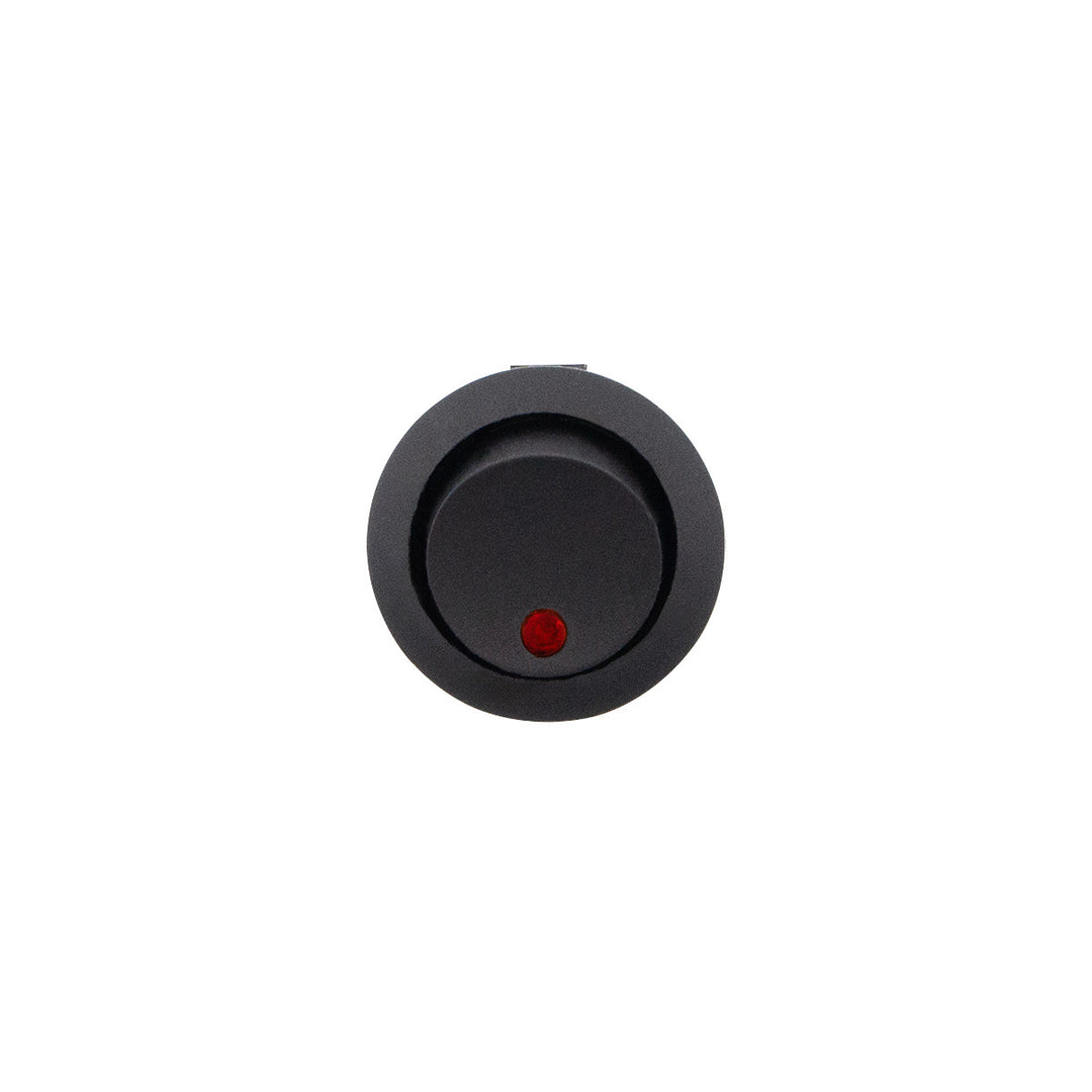 Red LED Round Rocker 10 Amp 12V On/Off 1/2" Dia. 1 Pc.