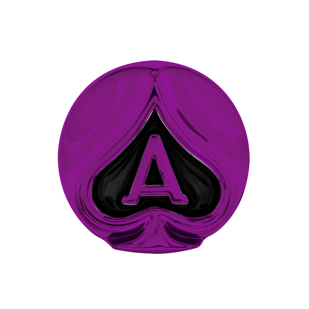 Ace Of Spades Air Valve Knob - Candy Purple With Gloss Black Inlay
