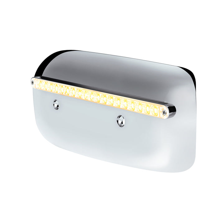 19 LED Rear Headlight Housing Cover For 2008-2023 Peterbilt 389 (Passenger) - Amber LED/Clear Lens
