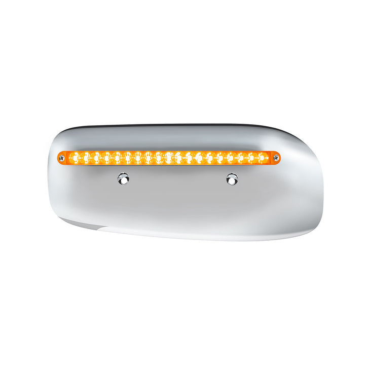 19 LED Rear Headlight Housing Cover For 2008-2023 Peterbilt 389 (Driver) - Amber LED/Lens