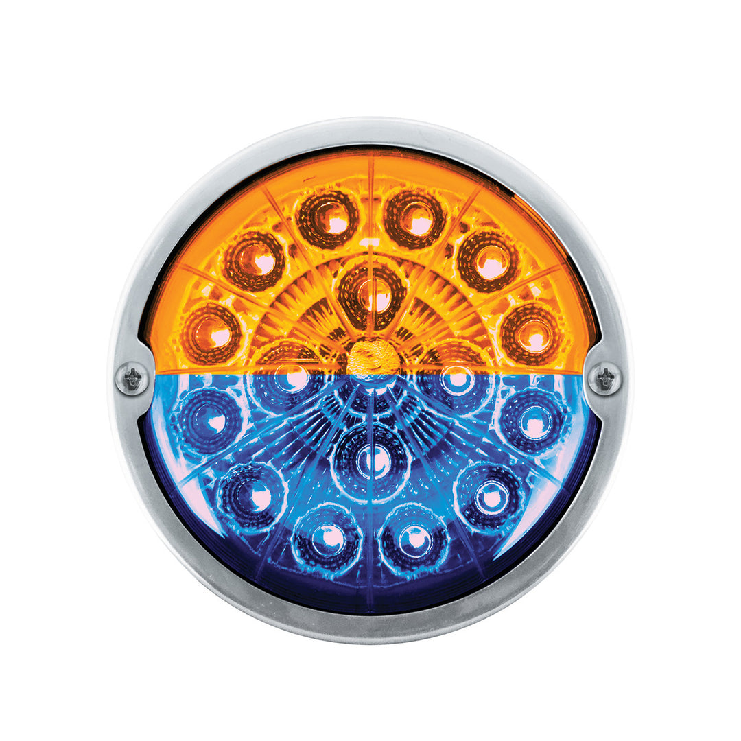 Double Fury 17 LED Dual Function Watermelon Torpedo Cab Light - Amber &amp; Blue LED/Clear Lens