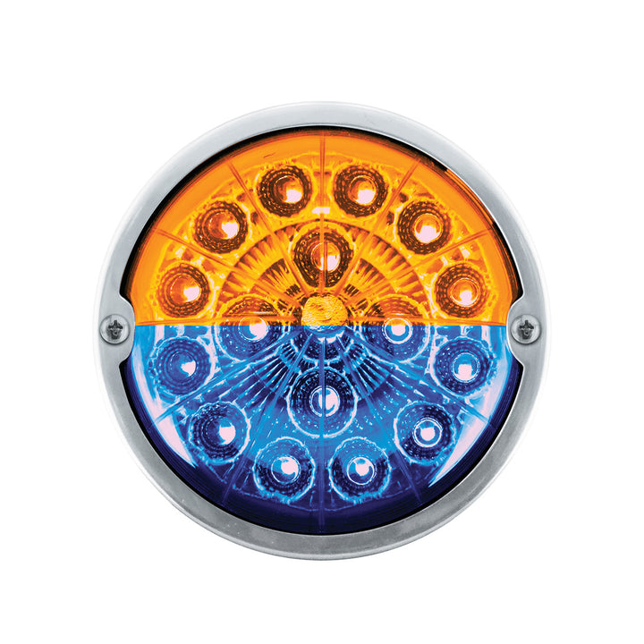 Double Fury 17 LED Dual Function Watermelon Torpedo Cab Light - Amber &amp; Blue LED/Clear Lens