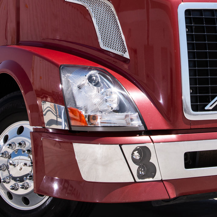 Chrome Front Aero - Style Bumper Trim For 2015-2017 Volvo VNL - Driver (Bulk)