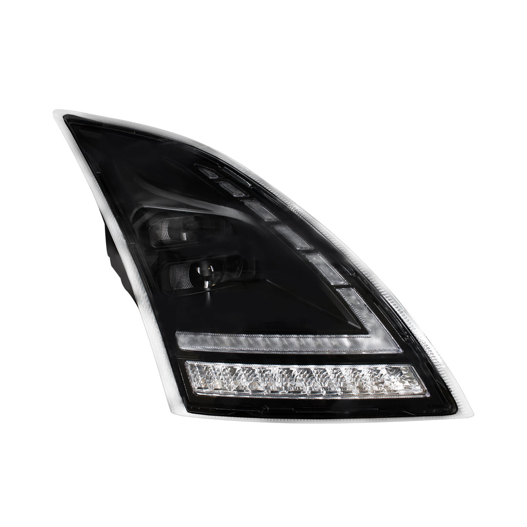 Blackout Full LED Headlight With Switchable Sequential Turn Signal. 2018-2024 Volvo VNL - Passenger