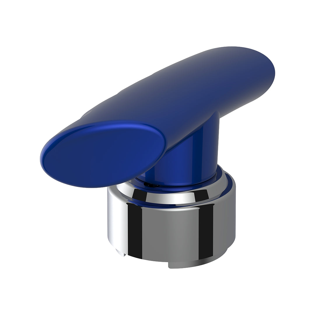 Thread-On T-Shape Gearshift Knob With Chrome 9/10 Speed Adapter - Indigo Blue
