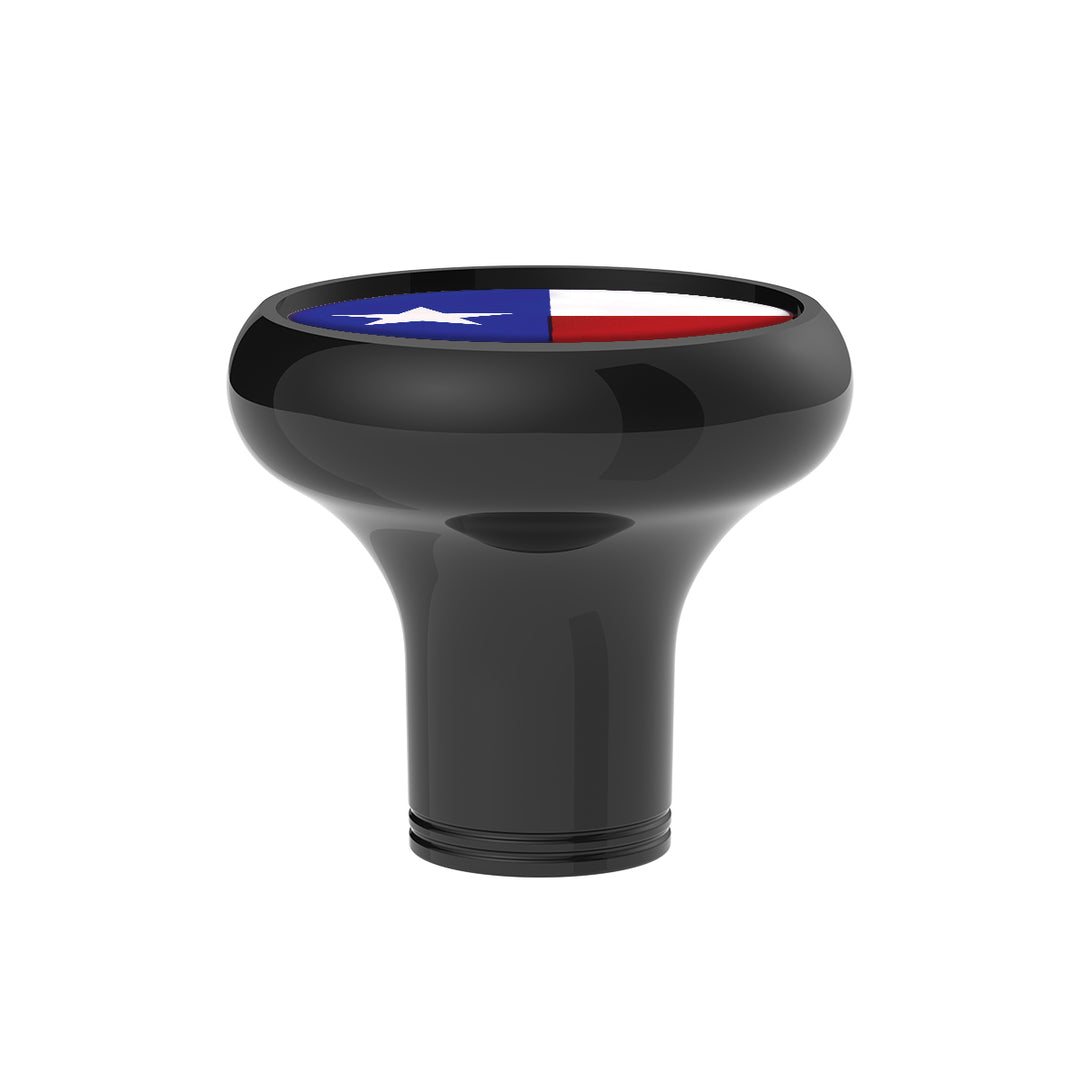 1/2" - 13 Thread-On Gearshift Knob With Texas Flag Sticker - Black