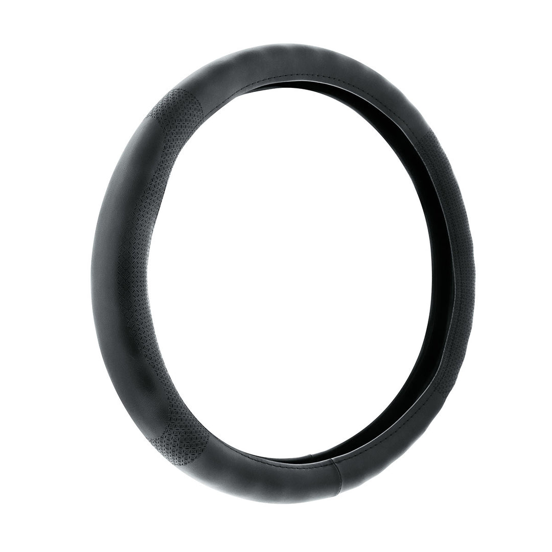 18" Leatherette Steering Wheel Cover - Black