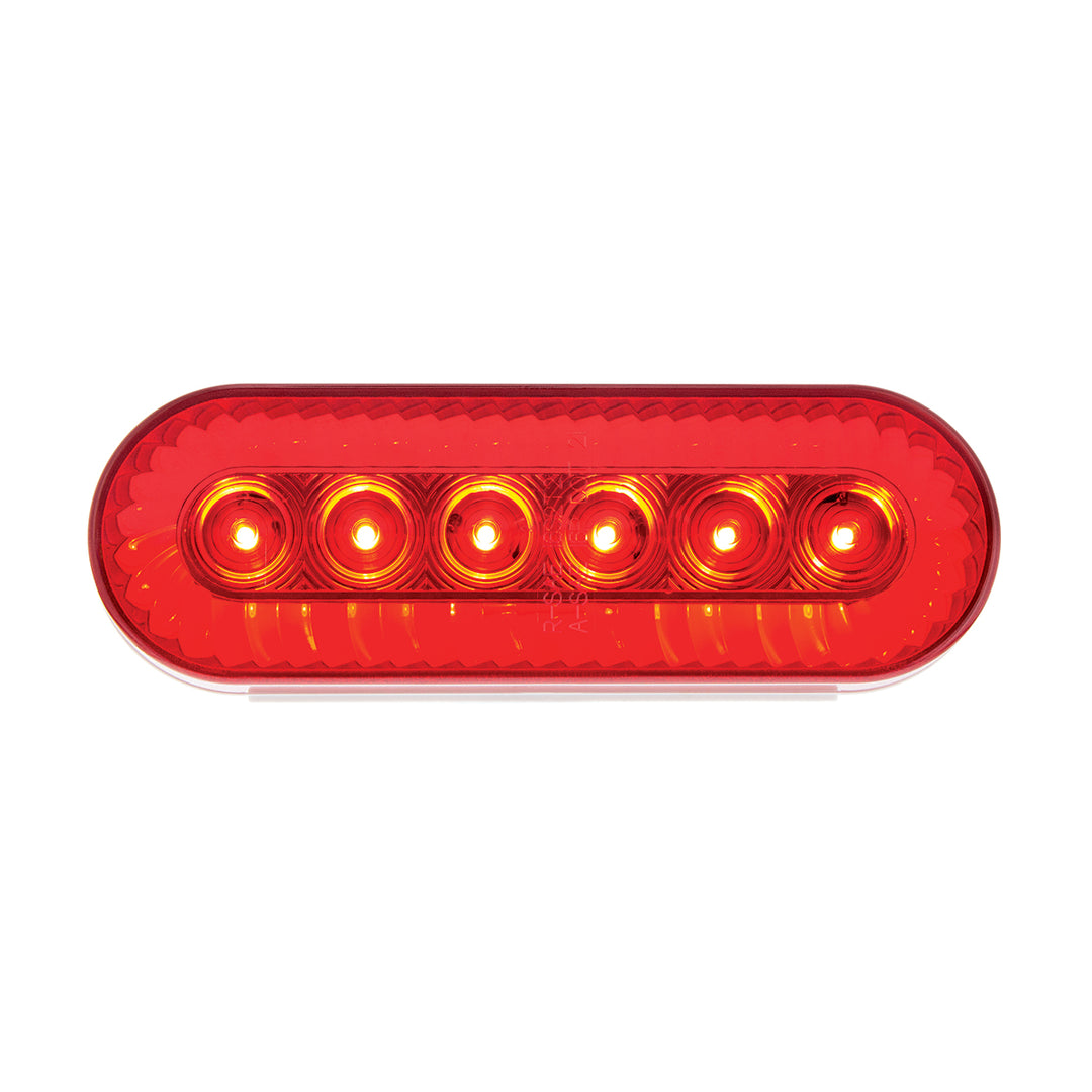 20 LED 6" Oval Turbine Light (Stop, Turn &amp; Tail) - Red LED/Red Lens