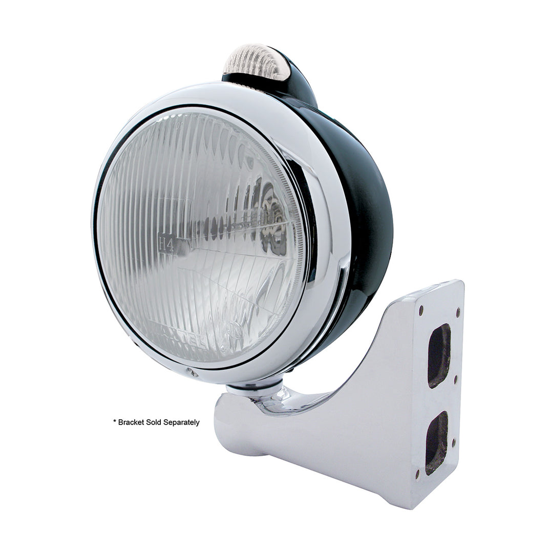 Black Guide 682-C Headlight H4 &amp; Dual Mode LED Signal - Clear Lens