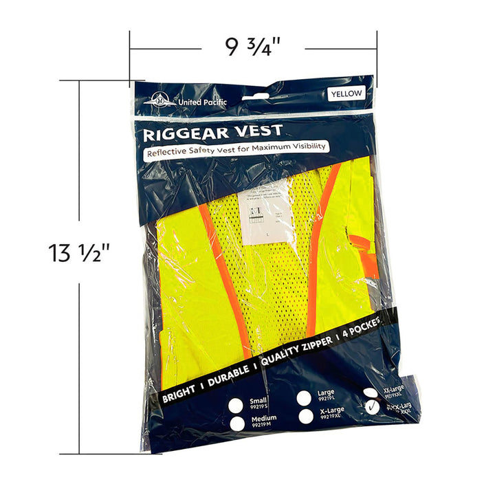 RigGear High Visibility Reflective Yellow Safety Vest - XXX Large