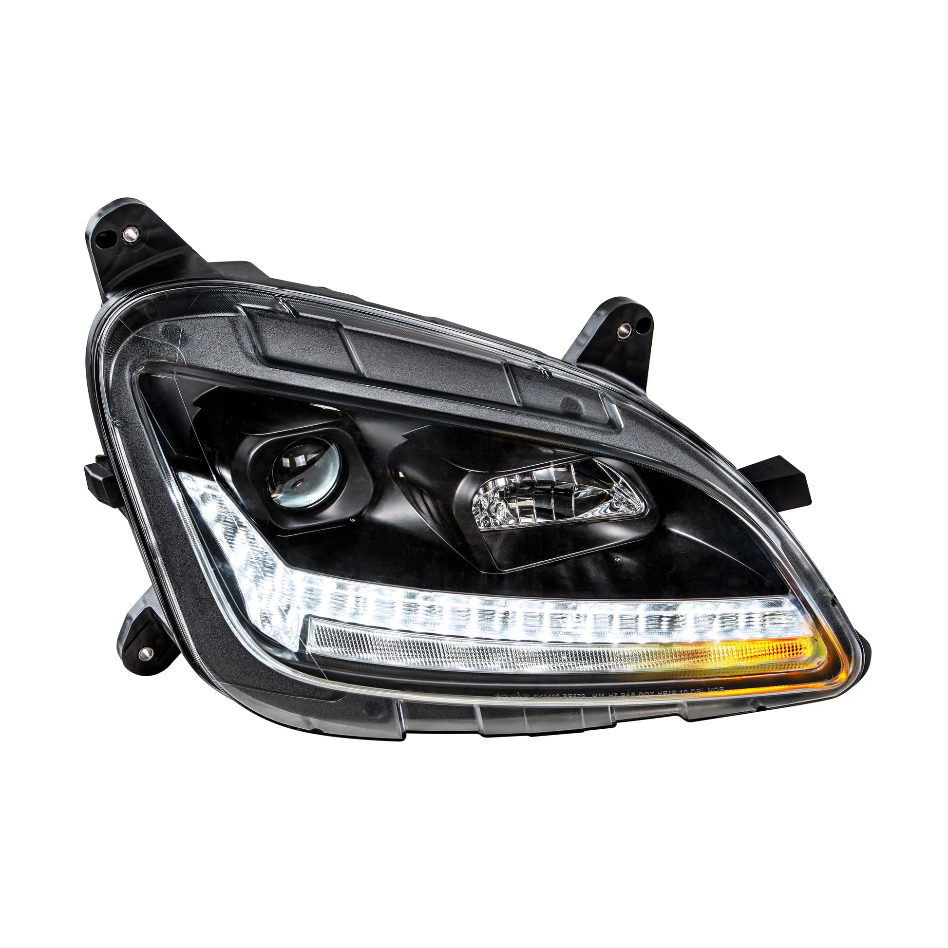 "Blackout" Projection Headlight With LED Sequential Turn & DRL For 2012-2021 Peterbilt 579- Passenger