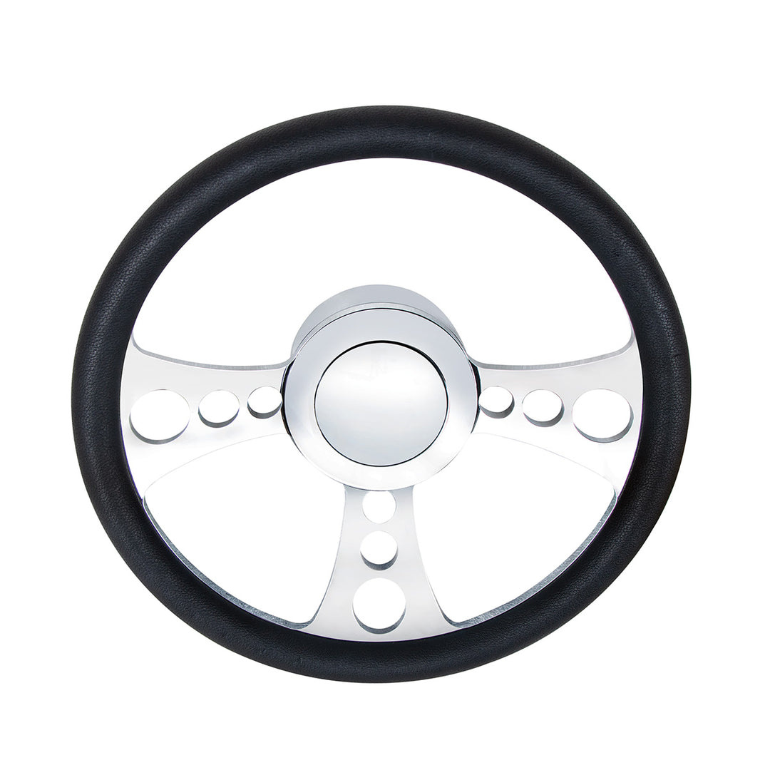 Chrome Aluminum 3 - Bolt Hub Adapter for 9 - Screw Steering Wheel
