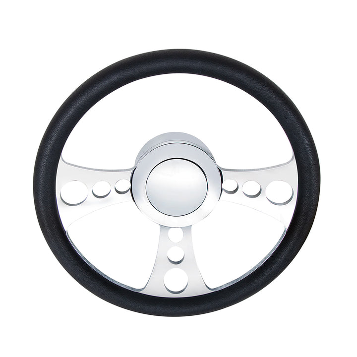 Chrome Aluminum 3 - Bolt Hub Adapter for 9 - Screw Steering Wheel