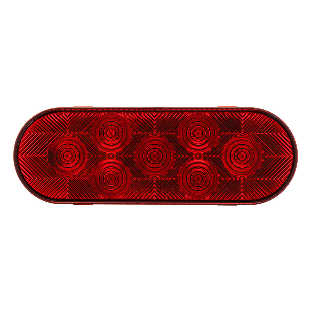 7 LED Oval Light (Stop, Turn &amp; Tail) - Red LED/Red Lens (Bulk)