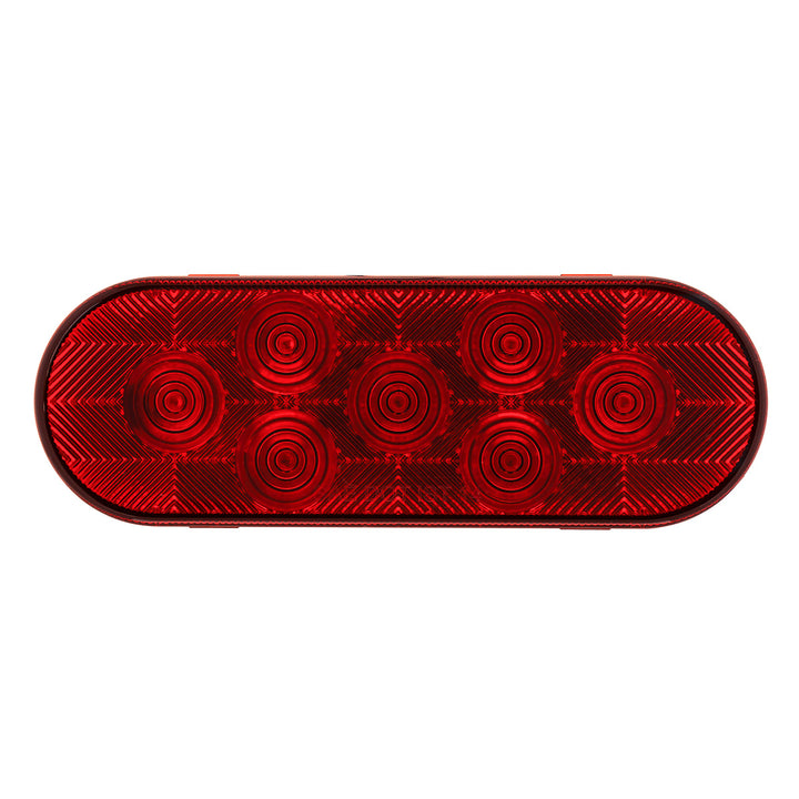 7 LED Oval Light (Stop, Turn &amp; Tail) - Red LED/Red Lens (Bulk)