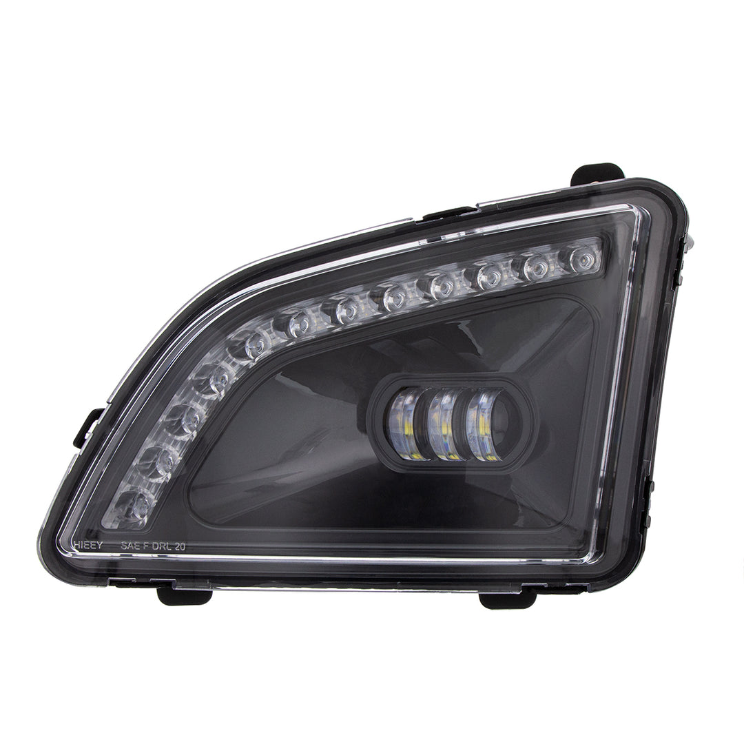 18 LED Black Projector Fog Light With Position Light For 2018-2024 Volvo VNL - Driver/Left