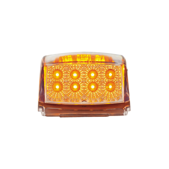 17 LED Reflector Square Cab Light - Amber LED/Clear Lens