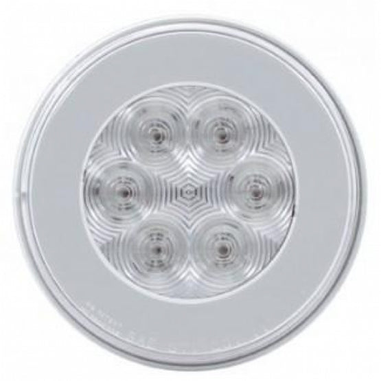 3-3/4" Bolt Pattern CR Spring Loaded Rear Bar W/6 x 21 Red LED 4" GloLight &amp; Visors - Clear Lens (Pair)