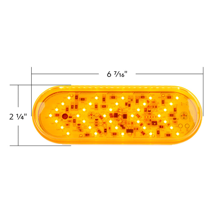 35 LED 6" Oval Sequential Turn Signal Light Kit - Amber LED/Amber Lens