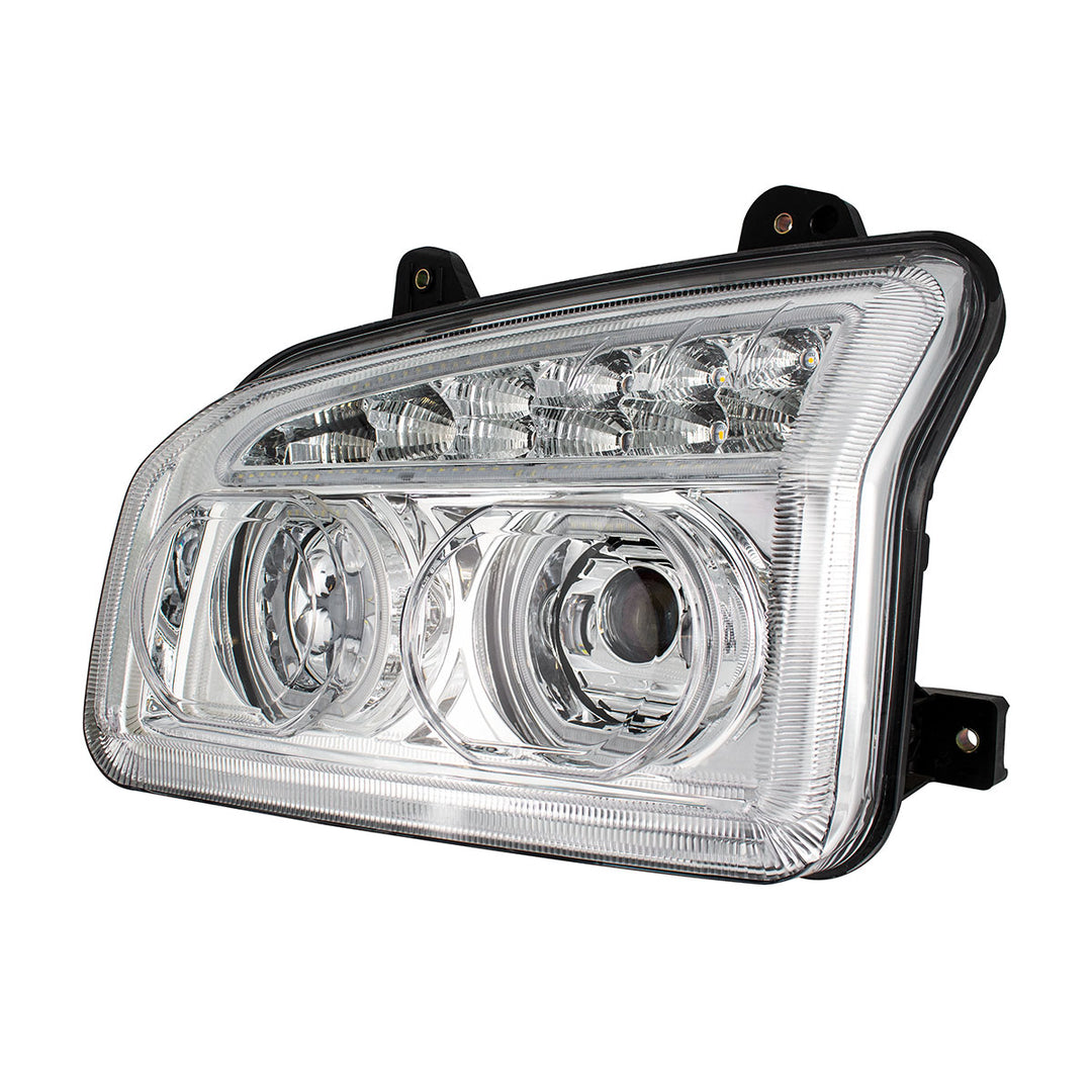 Chrome 11 LED Headlight For 2015-2024 Kenworth T880 - Driver