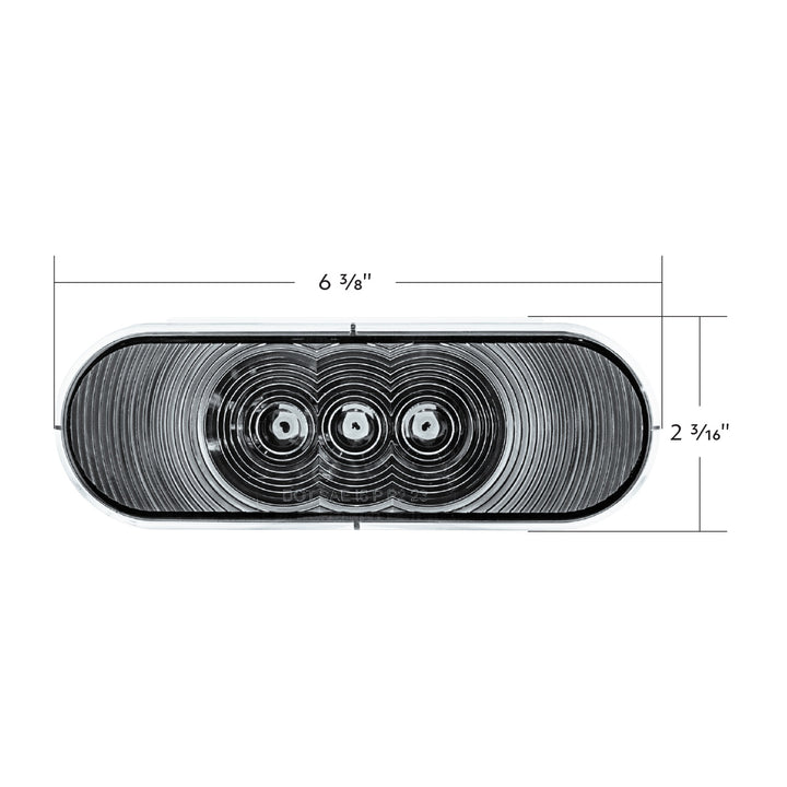 6 LED 6" Oval Light (Back-Up) - White LED/Clear Lens