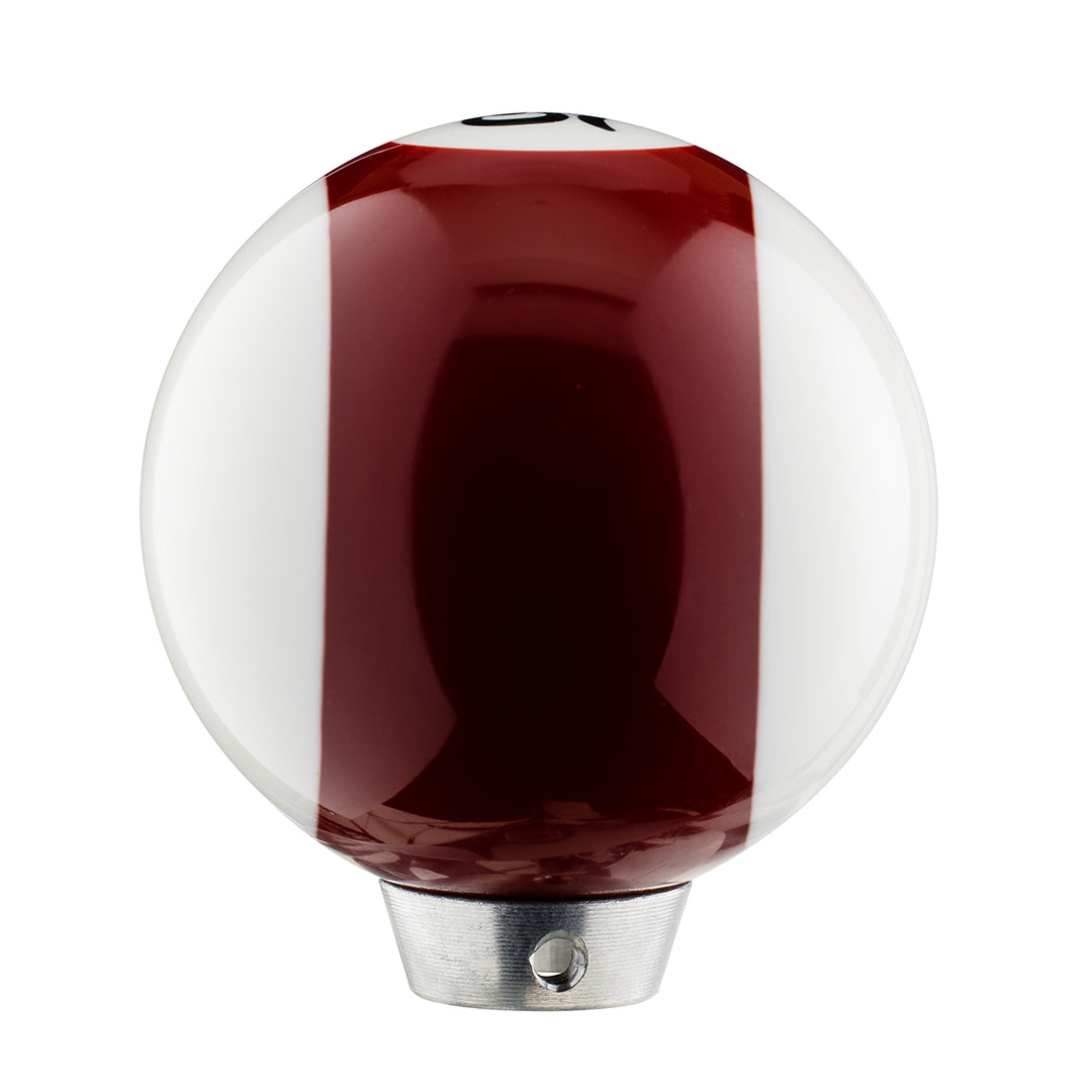 Number 15 Pool Ball Gearshift Knob - Gloss Maroon Striped