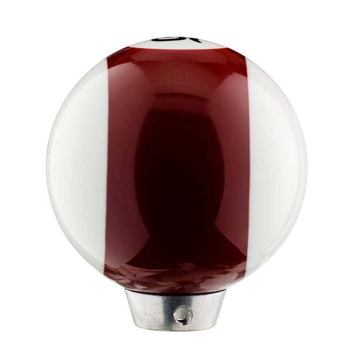 Number 15 Pool Ball Gearshift Knob - Gloss Maroon Striped