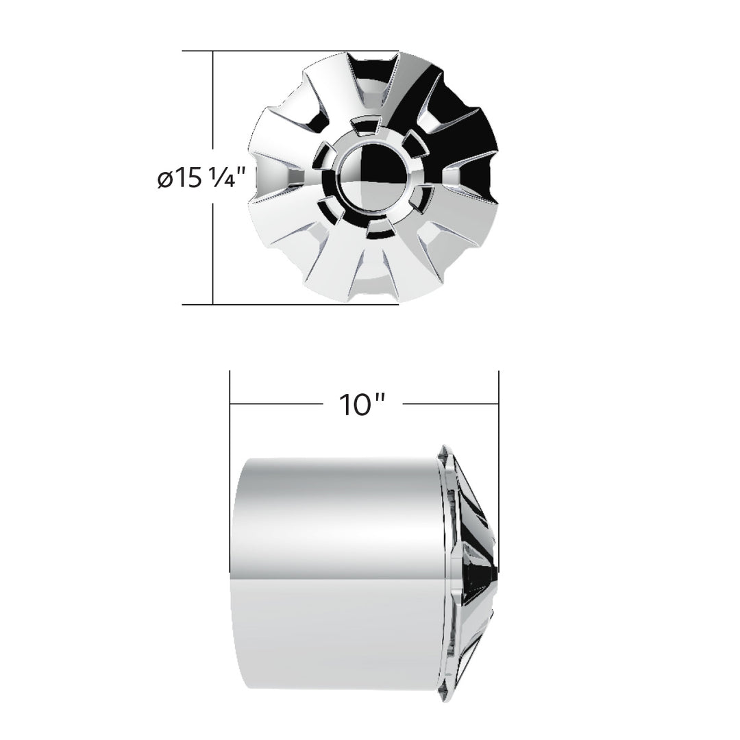 Rubicon Rear Axle Cover Kit With 33mm Thread-On Nut Covers - Chrome
