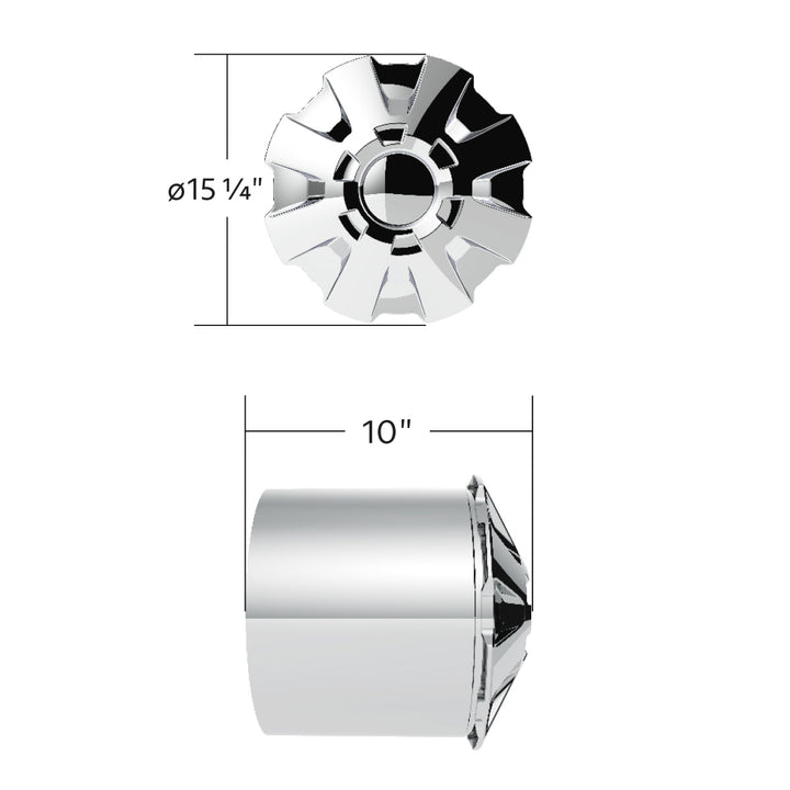 Rubicon Rear Axle Cover Kit With 33mm Thread-On Nut Covers - Chrome