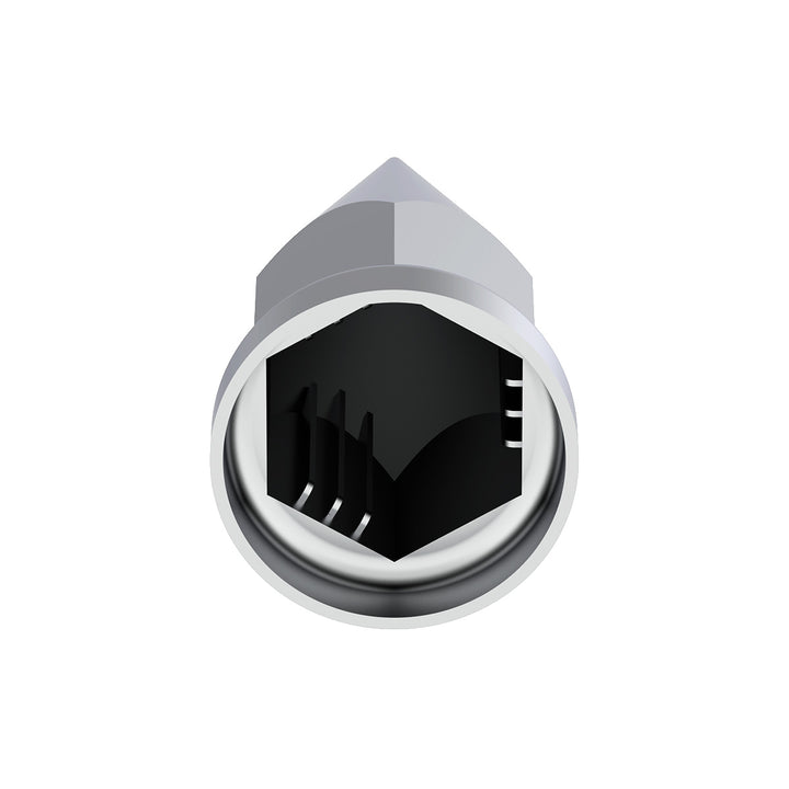 33mm x 4 7/8" Chrome Plastic Super Spike Nut Covers - Push-On (Box of 10)