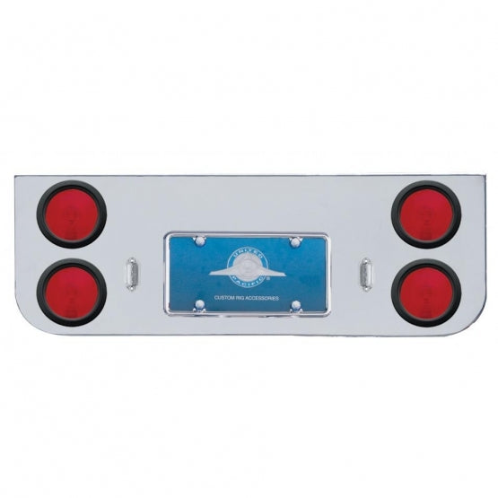 Chrome Rear Center Panel With Four 4" Lights &amp; Grommets