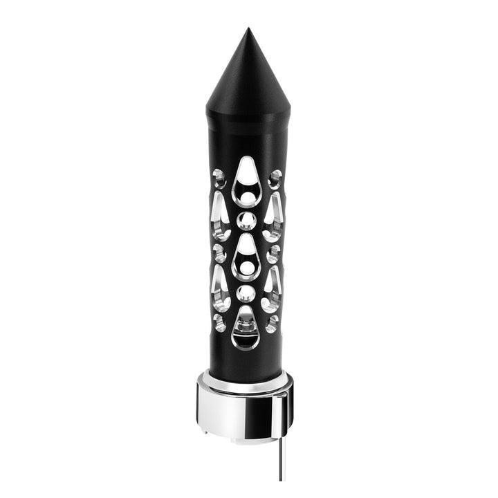 Thread-On Brooklyn Style Spike Gearshift Knob With LED 9/10 Speed Adapter - Matte Black/Red LED