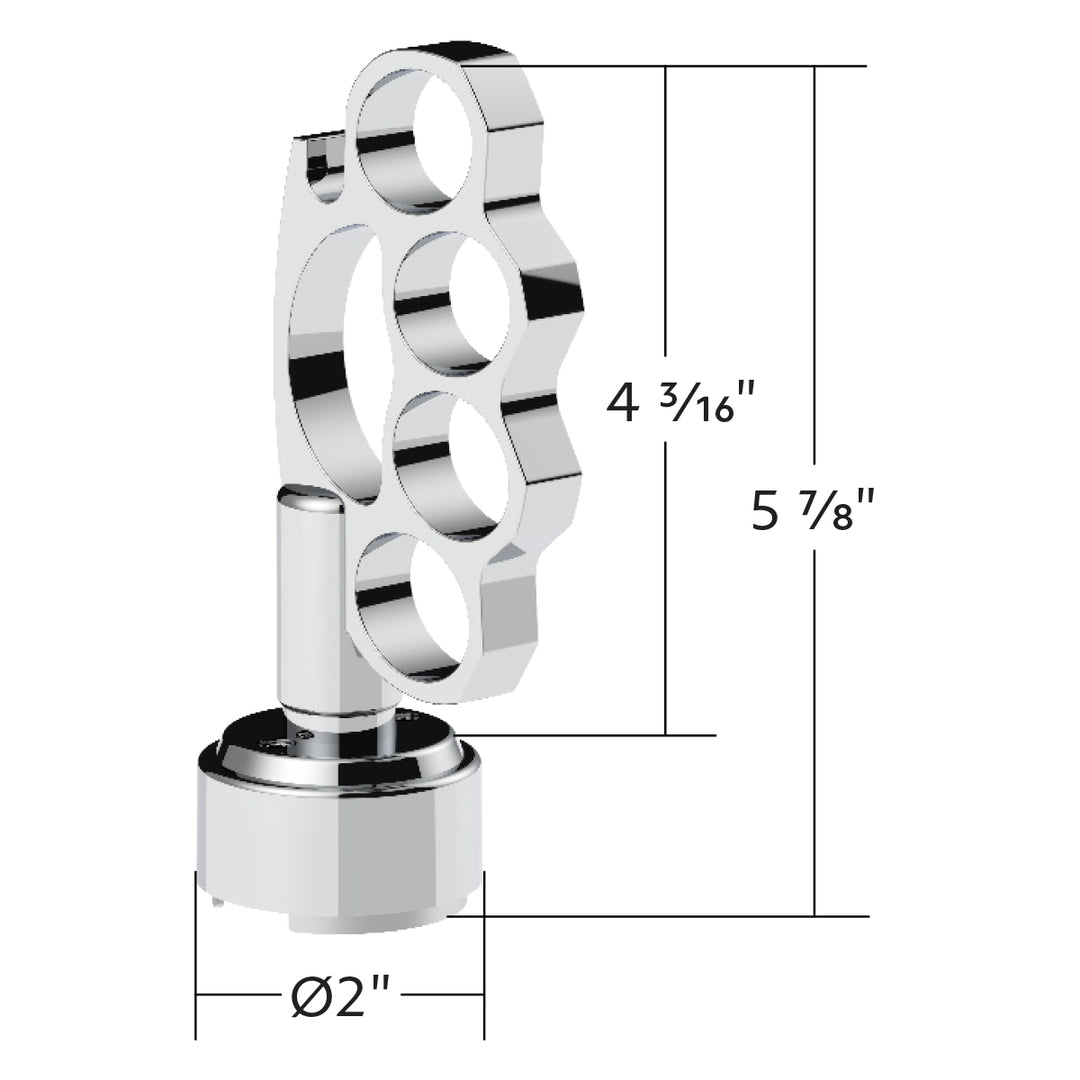 Thread-On Knuckle Gearshift Knob With Chrome 9/10 Speed Adapter - Chrome