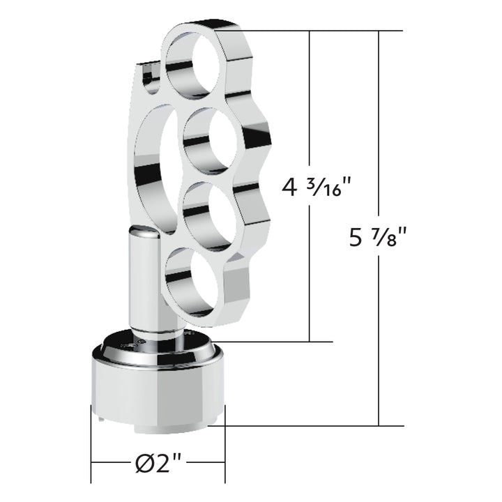 Thread-On Knuckle Gearshift Knob With Chrome 9/10 Speed Adapter - Chrome
