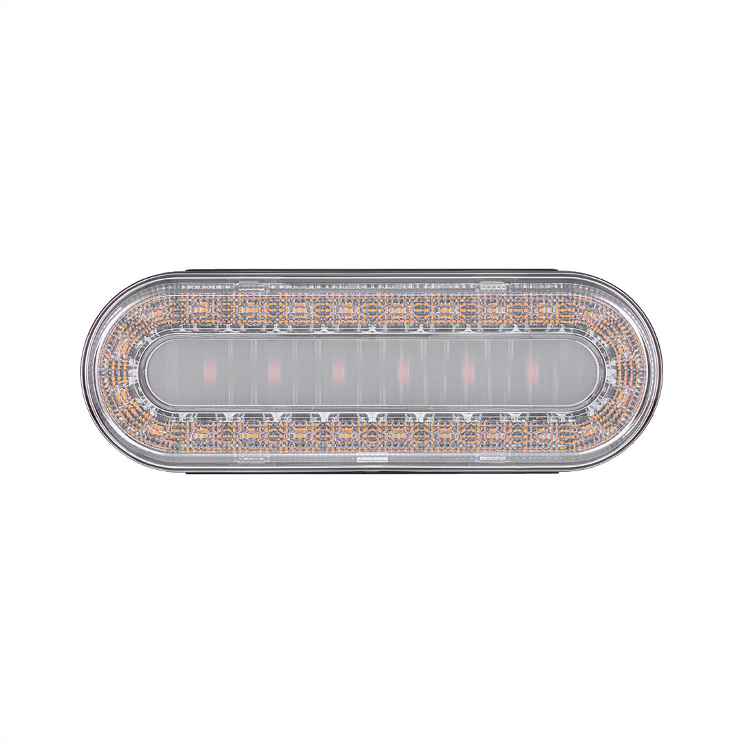 30 LED 6" Oval Lumos Light I - Series (Turn Signal) - Amber LED/Clear Lens