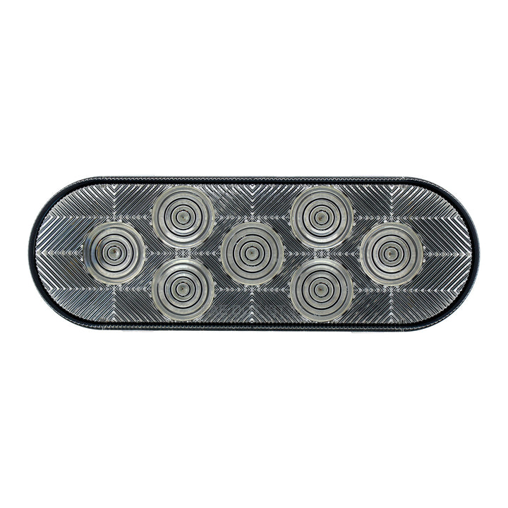 7 LED Oval Light (Stop, Turn &amp; Tail) - Red LED/Clear Lens