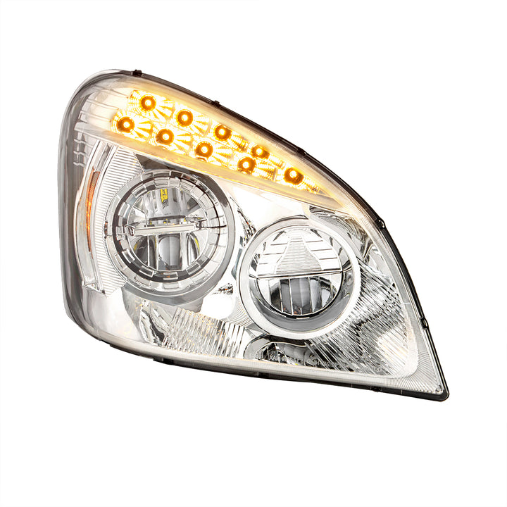 Chrome LED Headlight For 2008-2017 Freightliner Cascadia - Passenger
