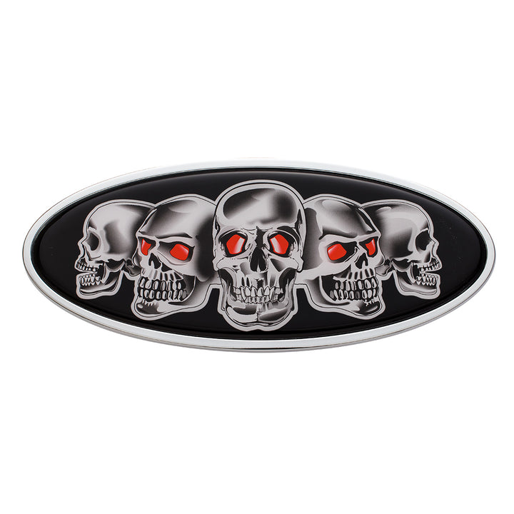 Chrome Die Cast Skull Emblem - Black