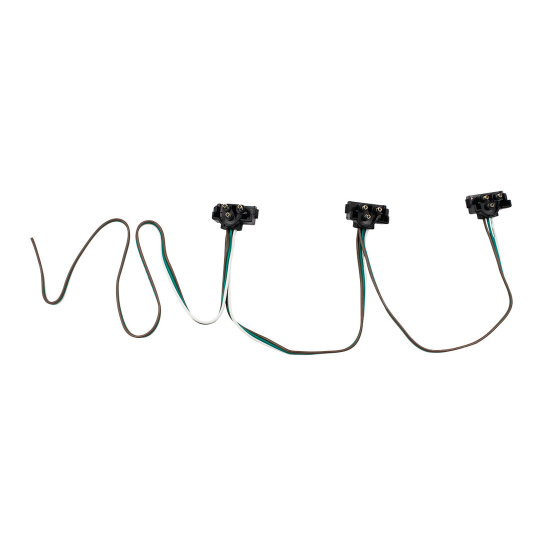 3 Prong Right Angle Plug Wiring Harness With 3 Plugs - 12" Lead