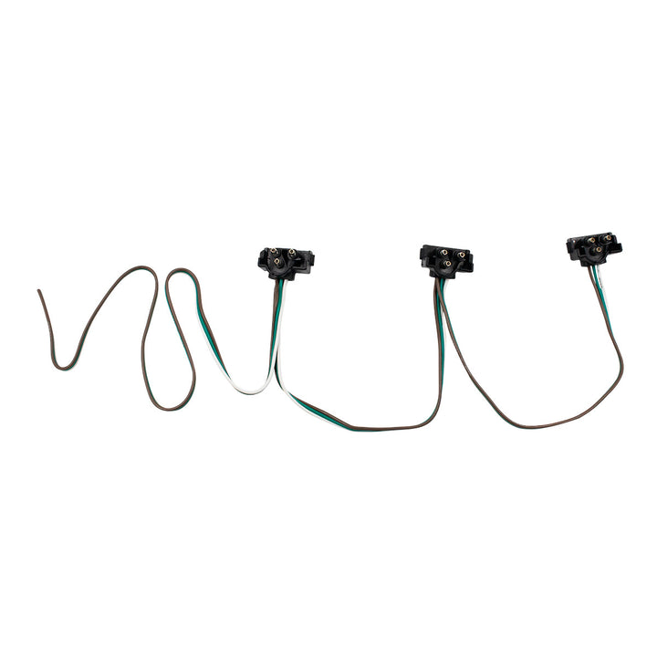 3 Prong Right Angle Plug Wiring Harness With 3 Plugs - 12" Lead