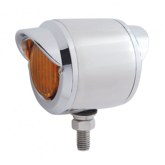 Stainless Steel 2" Double Face Light With 9 LED 2" Lights &amp; Visors - Amber &amp; Red LED/Amber &amp; Red Lens