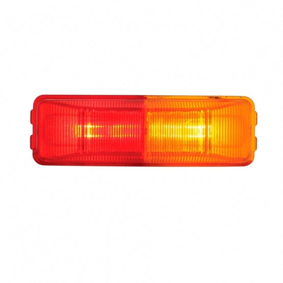 Incandescent Rectangular Fender Mount Light (Clearance/Marker) With Black Bracket - Amber &amp; Red Lens (Bulk)