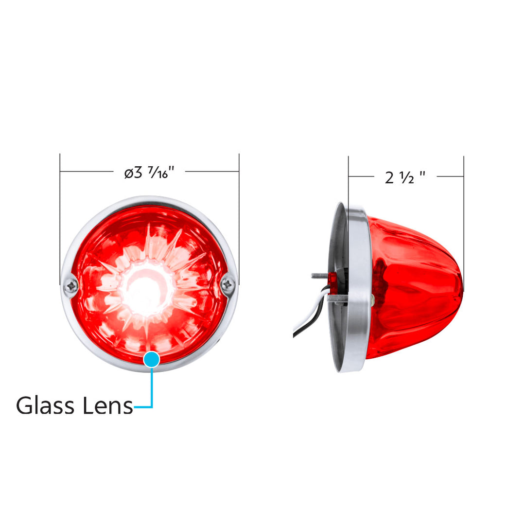 Glass Watermelon Light Kit With LED Light - Red LED/Red Lens