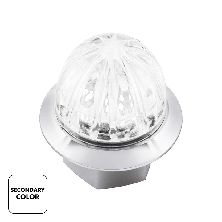 4 LED 1-1/8" Watermelon Double Fury Light With Clear Lens (Clearance/Marker) - Amber &amp; White LED