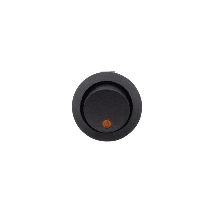Amber LED Round Rocker 10 Amp 12V On/Off 1/2" Dia. 1 Pc.