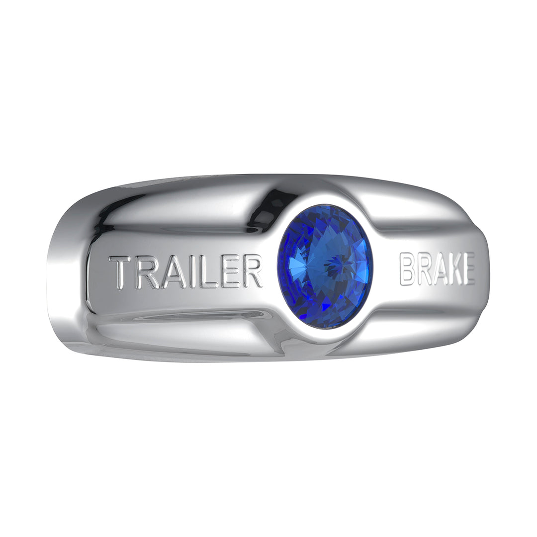 Trailer Brake Cover W/Crystal For Freightliner Century (1996-2011), Columbia (2001-2017) - Blue Crystal