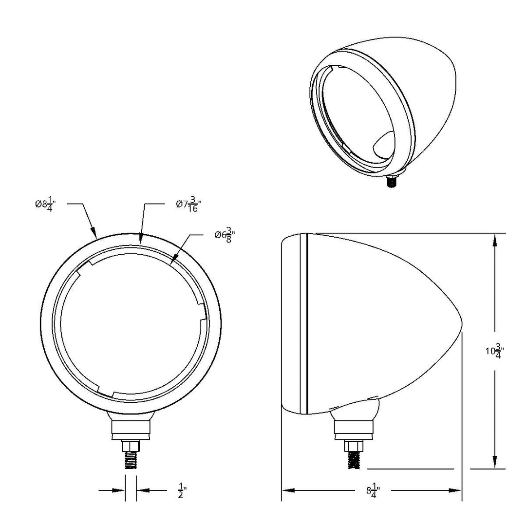 Black Guide 682-C Headlight Housing