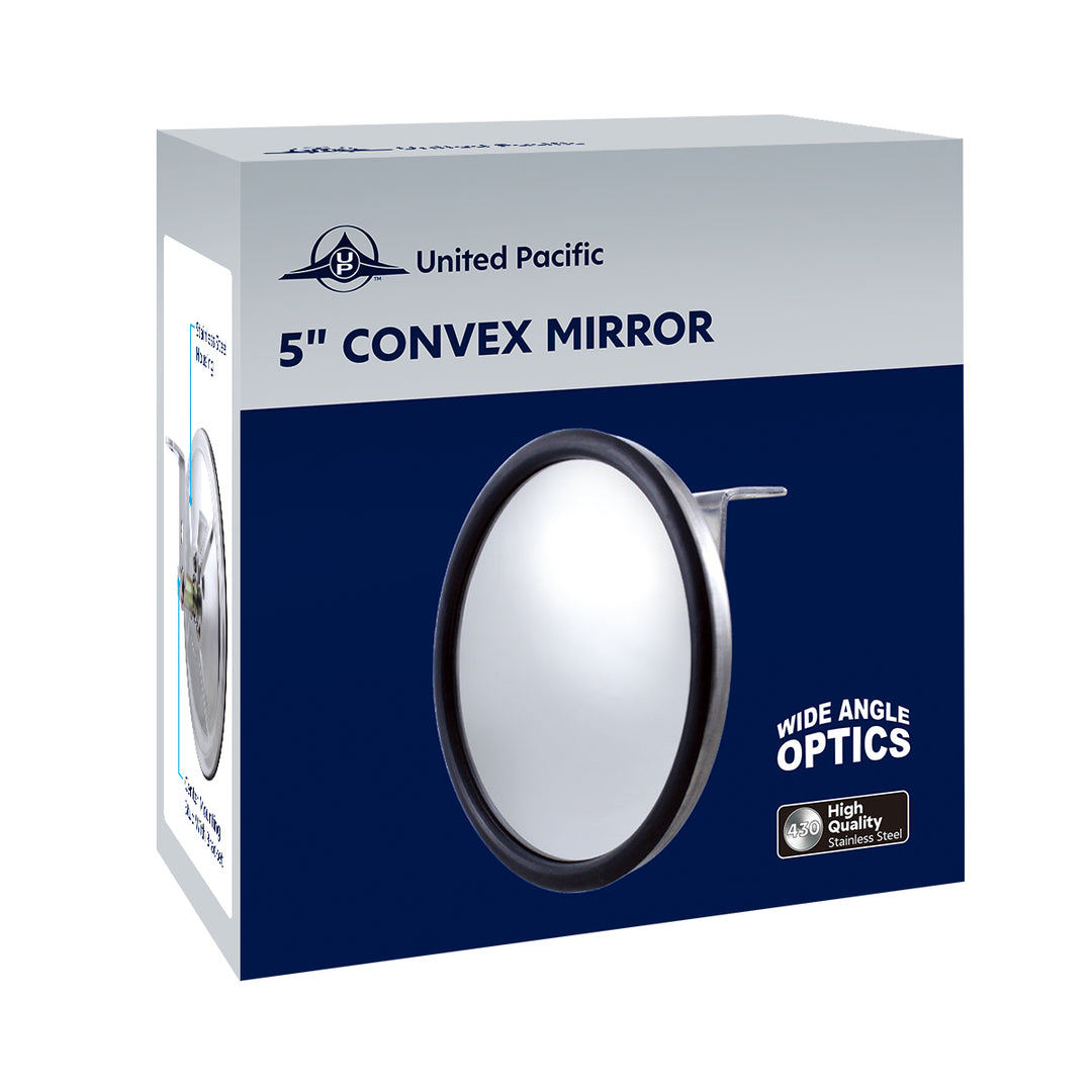 5" 430 Stainless Steel 320R Convex Mirror - Centered Mounting Stud