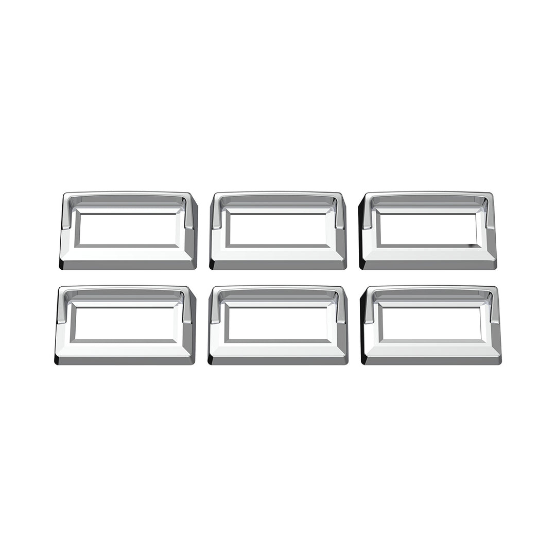 Chrome Plastic Switch Label Covers With Visor For 2005 &amp; Older Kenworth (6-Pack)